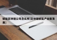 赋能区块链公司怎么样[区块链赋能产业新发展]