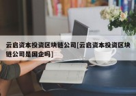 云启资本投资区块链公司[云启资本投资区块链公司是国企吗]