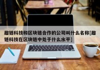 趣链科技和区块链合作的公司叫什么名称[趣链科技在区块链中处于什么水平]