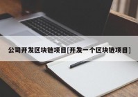 公司开发区块链项目[开发一个区块链项目]