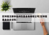 区块链注册非盈利性基金有哪些公司[区块链基金会合法性]